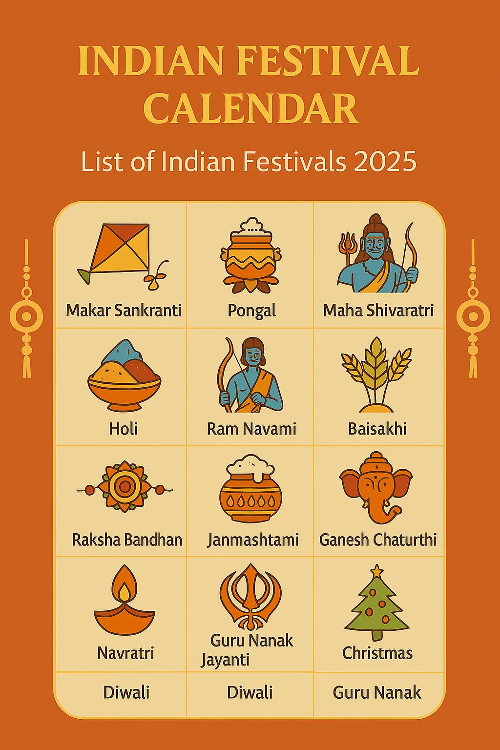 Indian Festival Calendar 2025