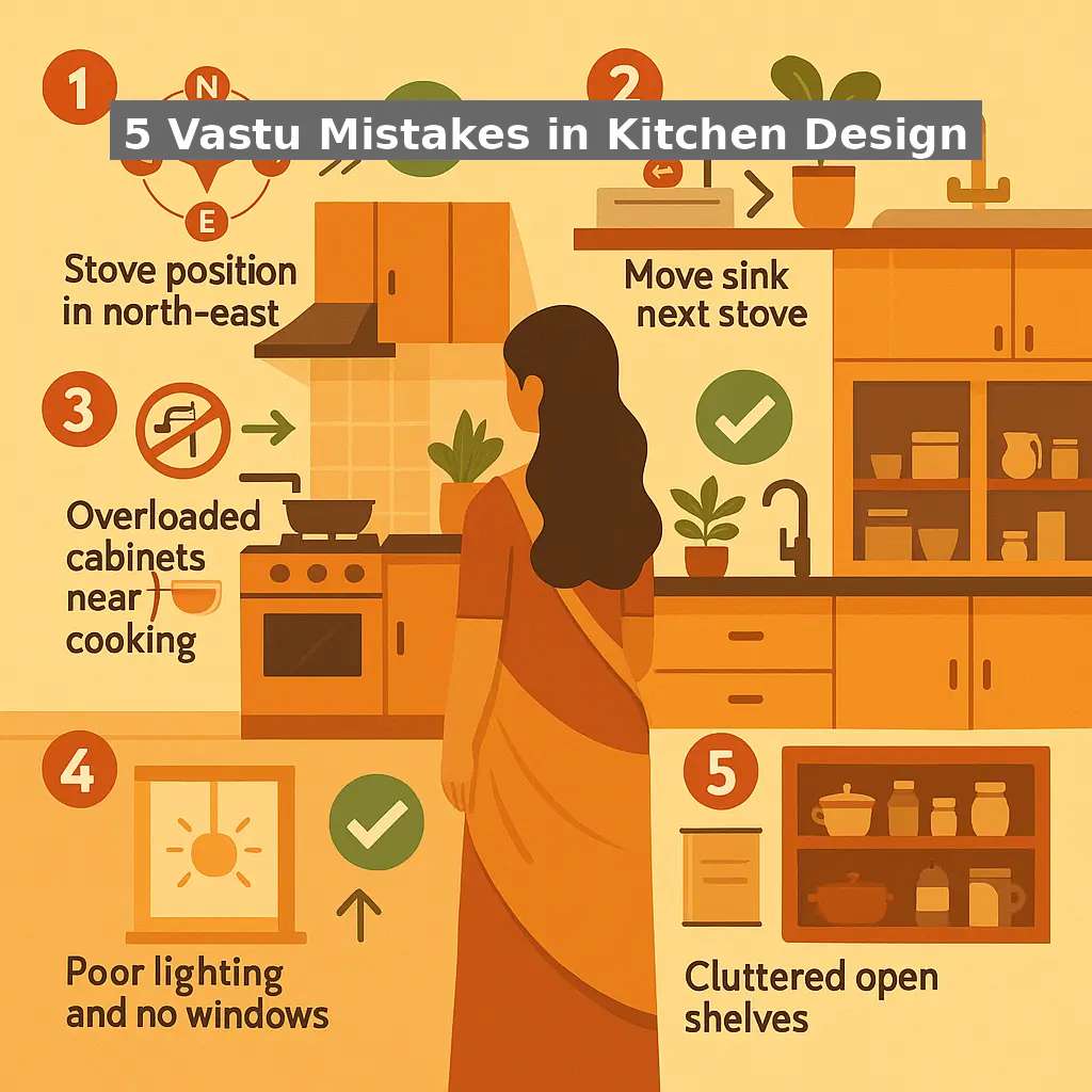 5 Vastu Mistakes in Kitchen Design 