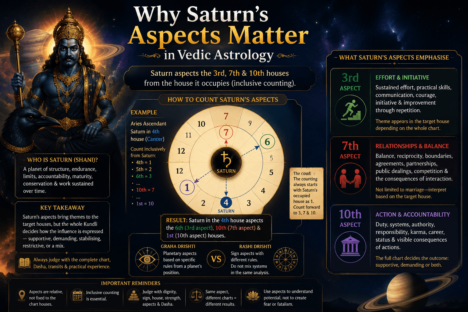 Saturn Aspects in Vedic Astrology: Meaning and Effects Explained