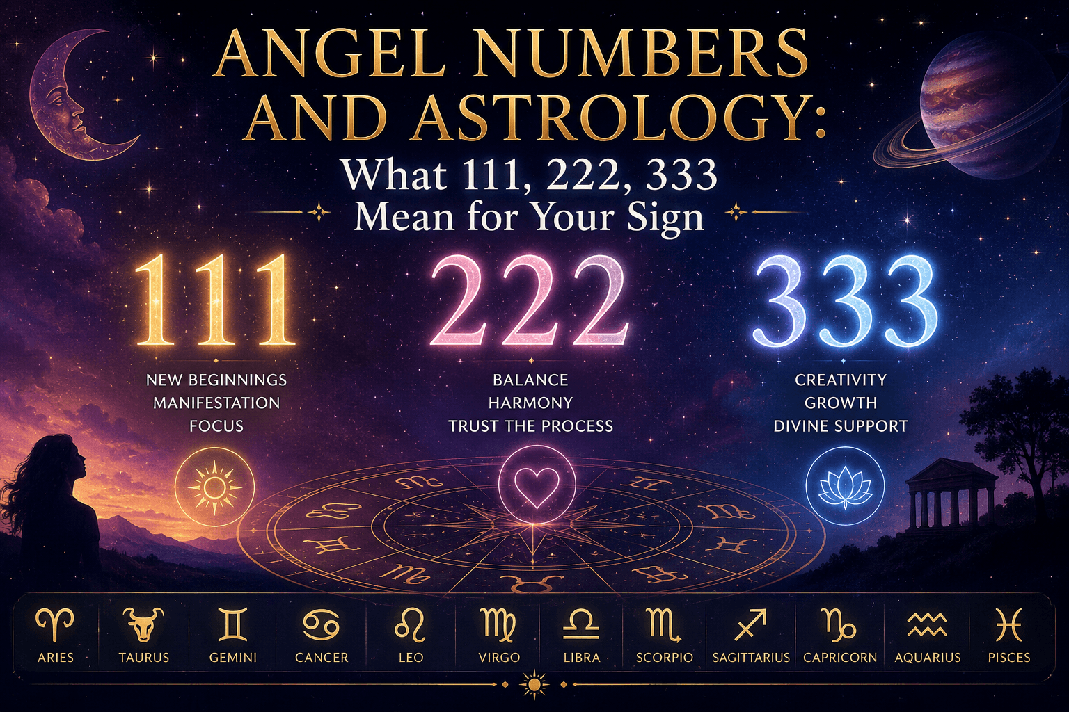 Angel Numbers and Astrology: What 111, 222, 333 Mean for Your Sign