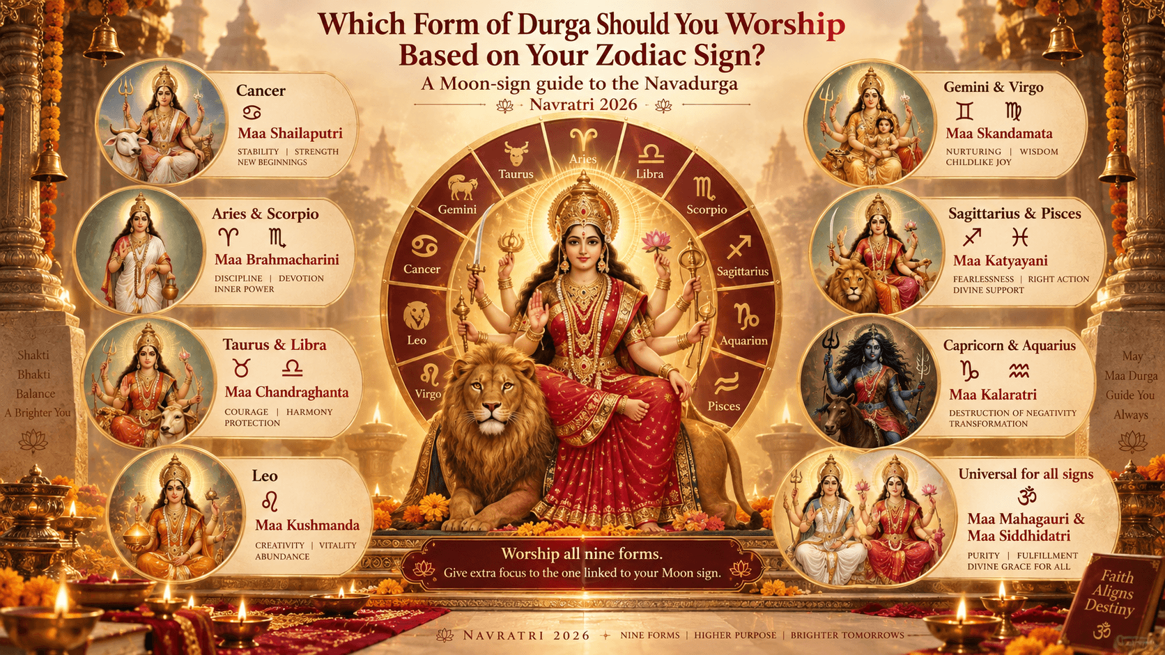 Which Form of Durga Should You Worship Based on Your Zodiac Sign?