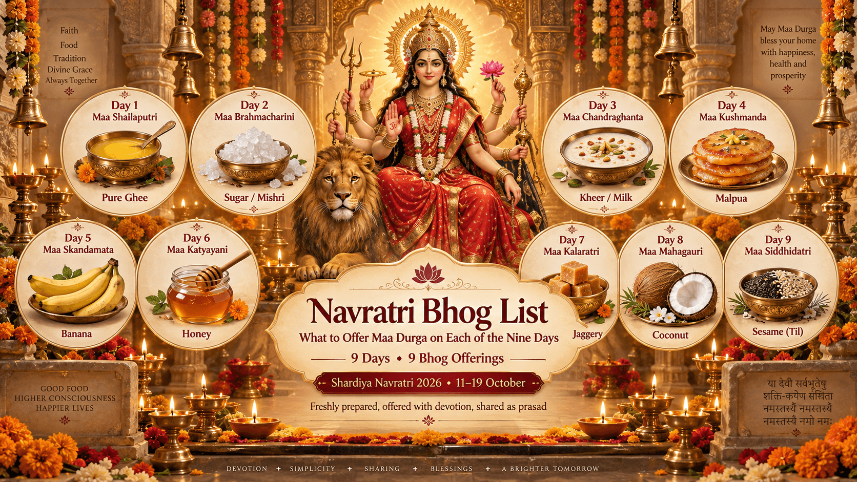 Navratri Bhog List: What to Offer Maa Durga on Each of the Nine Days